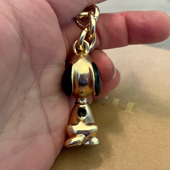 Coach X Peanuts Gold/Multicolored Snoopy Keychain Fob Bag Charm - Picture 6 of 10